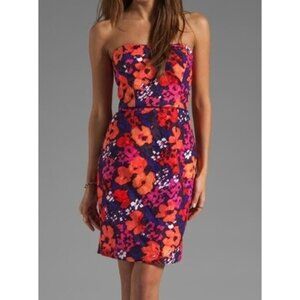 Shoshanna Womens Emmons Floral Janie Strapless Dress